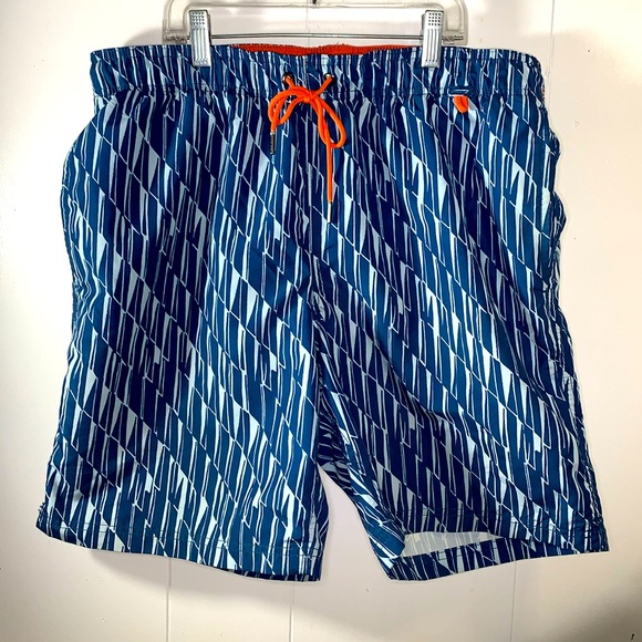 Lands' End Other - Land's End Men's Blue Geometric Polyester Swim Trunks Board Shorts Size 3XL.